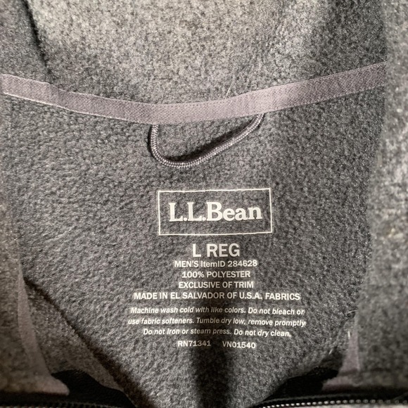 LL Bean Fleece Vest Mens Large Gray Full Zip Sleeveless Jacket Outdoors Hiking - Picture 5 of 10